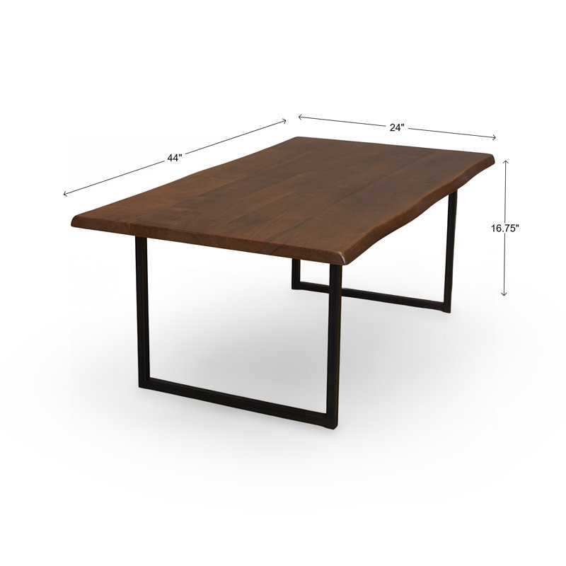 Table basse Menzel, noyer naturel, Bois brun foncé