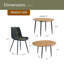 Ensemble de table et de chaises. Table de salle à manger extensible moderne en bois aggloméré. Convient pour des rassemblements de différentes tailles. Combiné avec 4 chaises en polyuréthane artificiel noir-483410161-483410167
