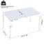 Table moderne blanche Arona de 55 pouces et fauteuils en polypropylène empilables 4 pièces pour l'intérieur et l'extérieur, pieds en métal thermolaqués résistants aux intempéries, conception de chaise ergonomique, plateau de table de haute qualité, structure,-121264389