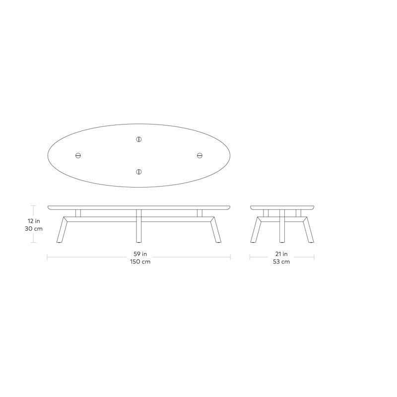 Solana Oval Coffee Table, Walnut