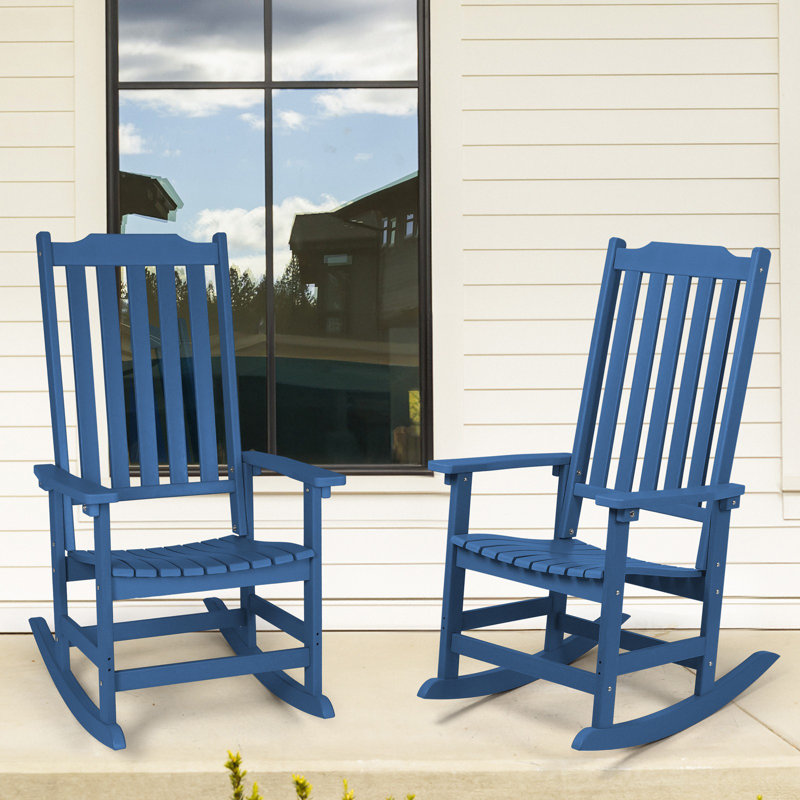 Chaise berçante d'extérieur Bertsche, Bleu, 1