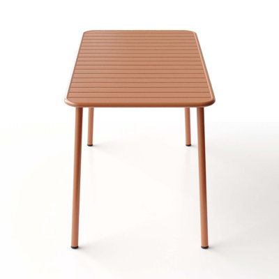 Red Long Outdoor Patio Dining Table, Villa Courtyard Balcony Leisure Table, Simple Garden Waterproof Table