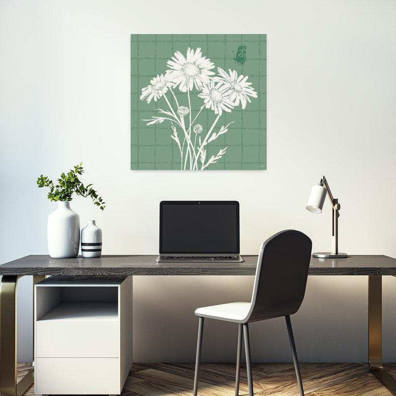 Spring Delight V Abstract Butterfly Daisy, H 18 po x l 18 po