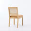 Ensemble de 2 chaises de salle à manger en rotin, chaises de cuisine de ferme avec dossier en canne, chaises d'appoint modernes de style Mid-Century avec structure en bois franc naturel, éponge douce et coussin à ressorts en S pour la cuisine, brun clair-129460949