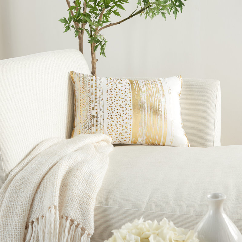  Rectangular Pillow Cover & Insert, Gold