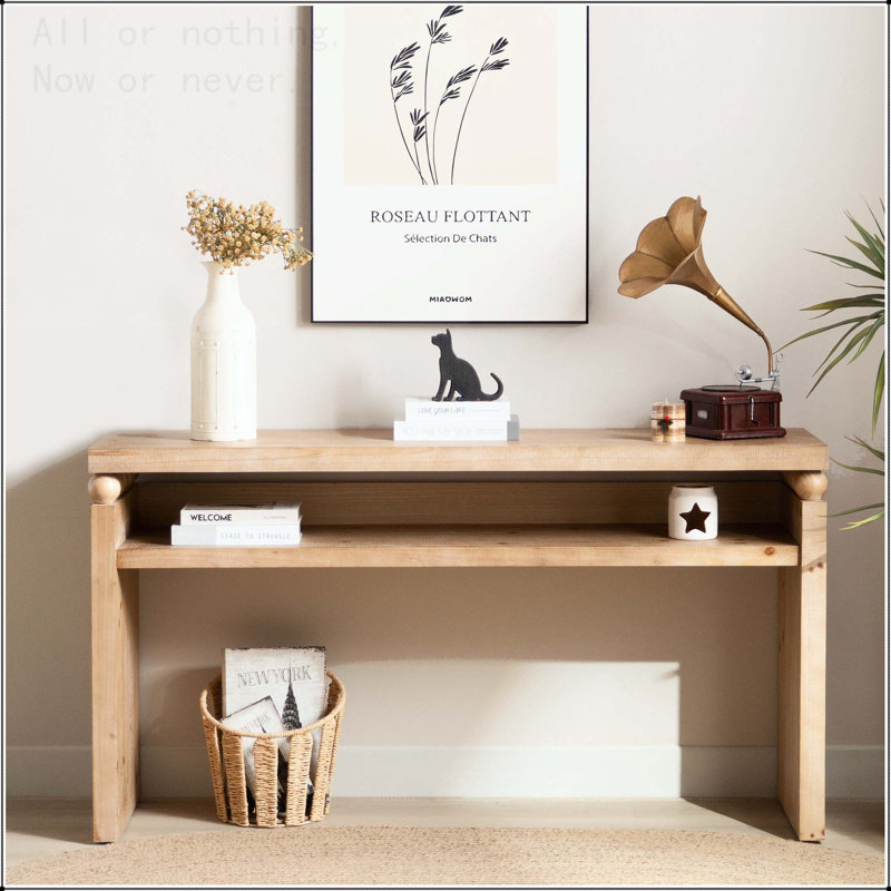 Modern Rustic Console Table with Open Shelf