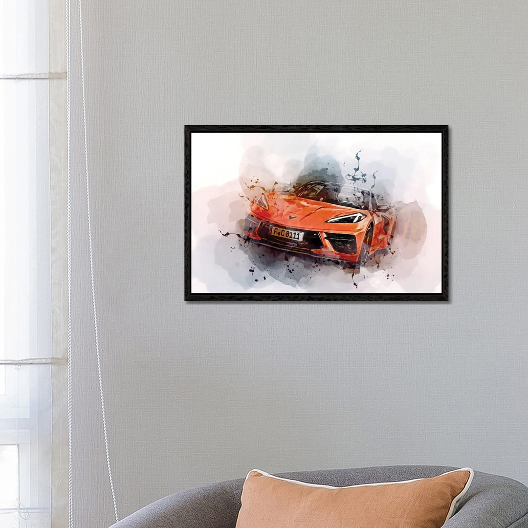 Chevrolet Corvette Convertible Road 2022 von Sissy Angelastro - Galerie-umwickelte Leinwand Giclée auf Leinwand