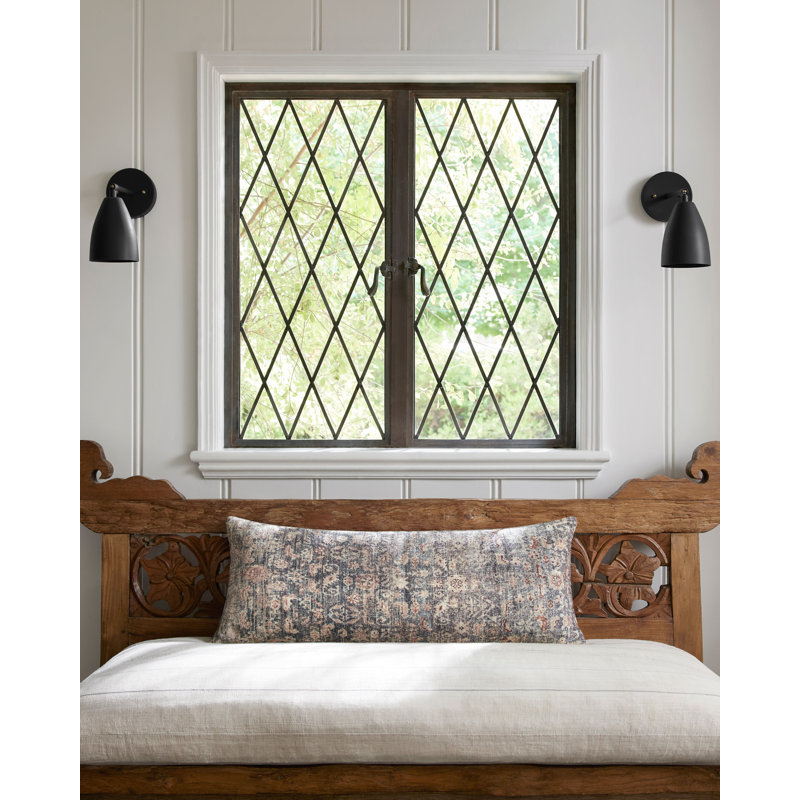Montara Denim and Natural Lumbar Pillow Set with Polyester Insert