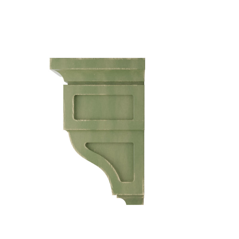 Corbeau en bois Reyes, H 10 po x l 5 po x P 5,75 po, Vert patiné
