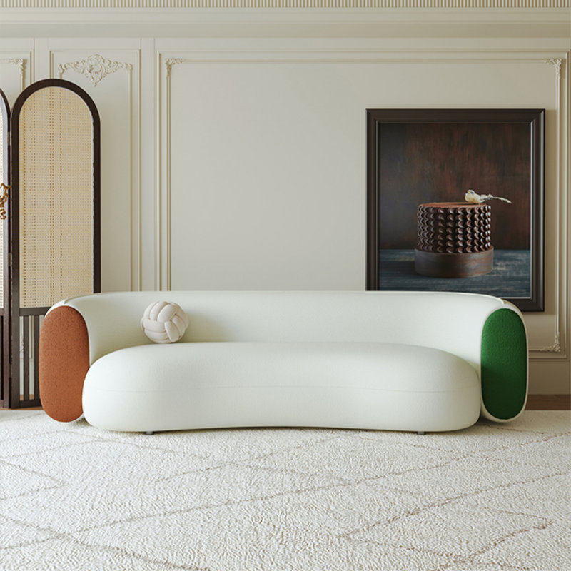 Simple Off-white Curved Sofa