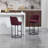 Counter Height Bar Stools Set of 2, Modern Barrel Design with Backrest, Linen Upholstered for Kitchen Island Comfort-1497760734