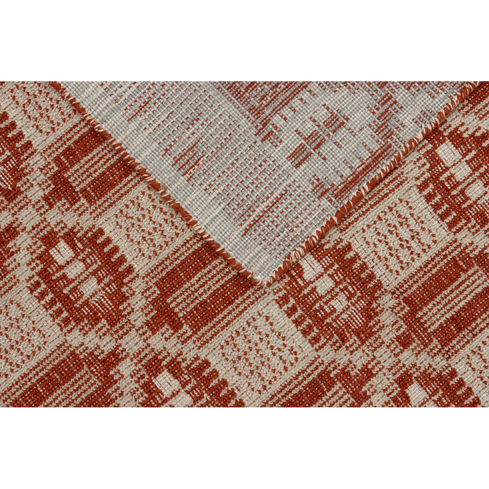 Rust Hand-Woven Geometric Rug