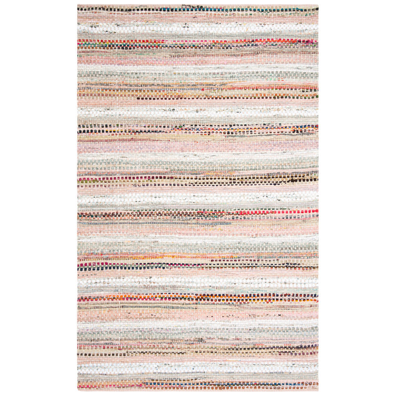 Vesey Hand Woven Cotton Striped Rug, Rectangle 3' x 5'