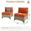 Ensemble de 2 chaises modulaires en osier avec coussins Sturgill-130091203