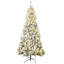 Décoration de Noël d'arbre de Noël artificielle haute 7,5 pi avec 1188 branches floquées par la neige, 500 lumières DEL blanc chaud, ouverture automatique, vert
