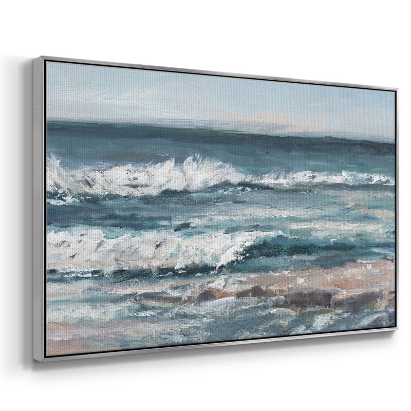 Ocean Breakers I, reproduction d'art sur toile, H 27 po x l 41 po x P 2 po, Argent