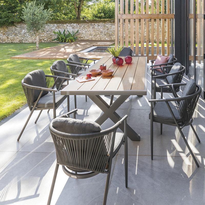 Bowe Rectangular Metal Outdoor Dining Table , 220cm cm W 99.5cm cm D