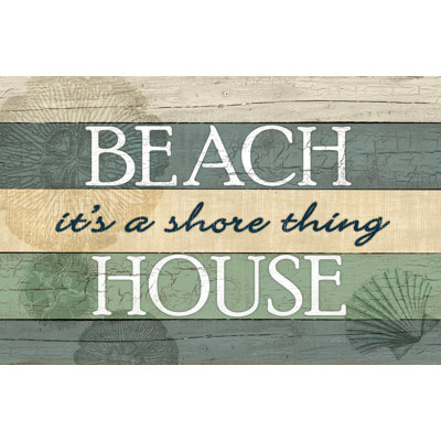 Beach House Sign - Wrapped Canvas Print