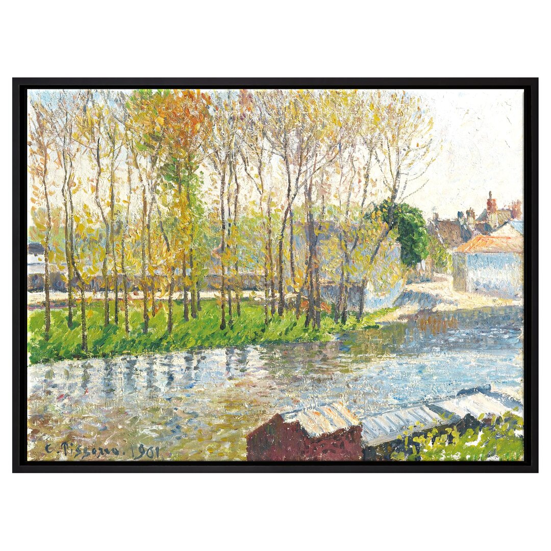 Gerahmtes Leinwandbild Bords Du Loing À Moret von Camille Pissarro