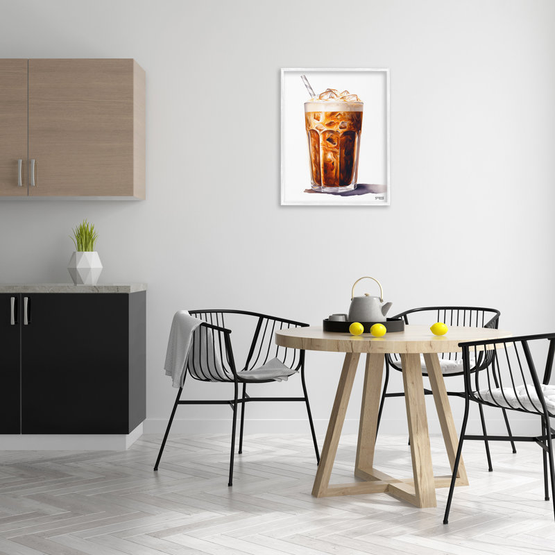 «Swirled Iced Coffee», art de la giclée encadrée par RB, Estampe numérique encadrée blanc bord de mer, H 30 po x l 24 po