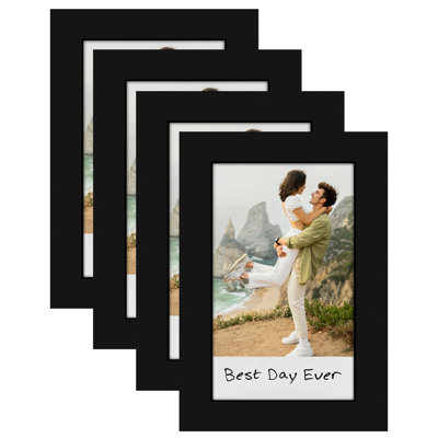 Mini Instant Photo Frame With Double White Mat - Black - Multi Pack