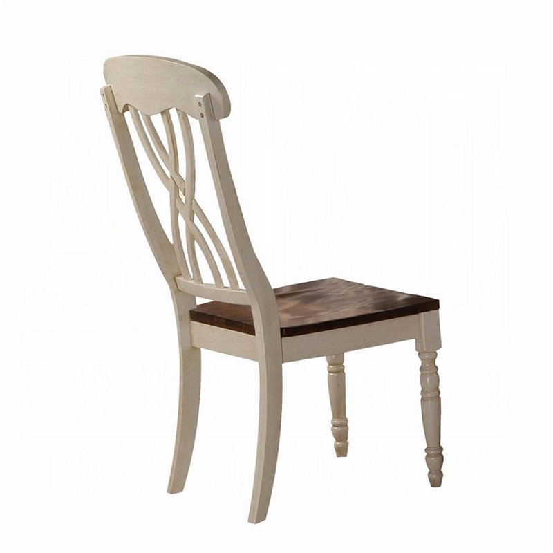 Ensemble de 2 chaises d'appoint style babeurre et chêne de style campagnard, mobilier de salle à manger confortable et élégant