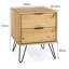 Cashel 2 Drawer Bedside Table, Industrial Design