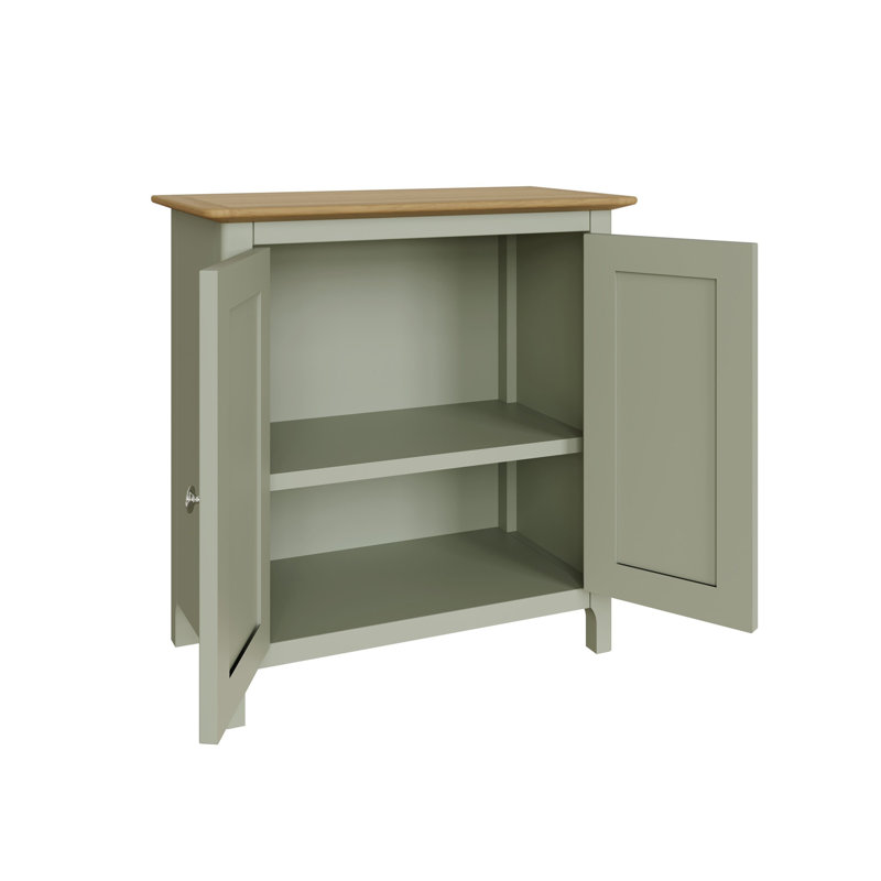 Casiano 2 Door Compact Sideboard Buffet Storage Cabinet. 65cm Wide. Polished Chrome Handles. Fully Assembled.