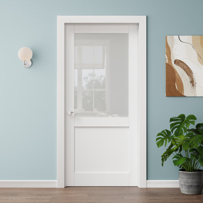 Porte pleine 32 x 80 po, vitrage dépoli, demi-vitrage, apprêté, porte de garde-manger, porte de chambre, porte de chambre, porte de placard