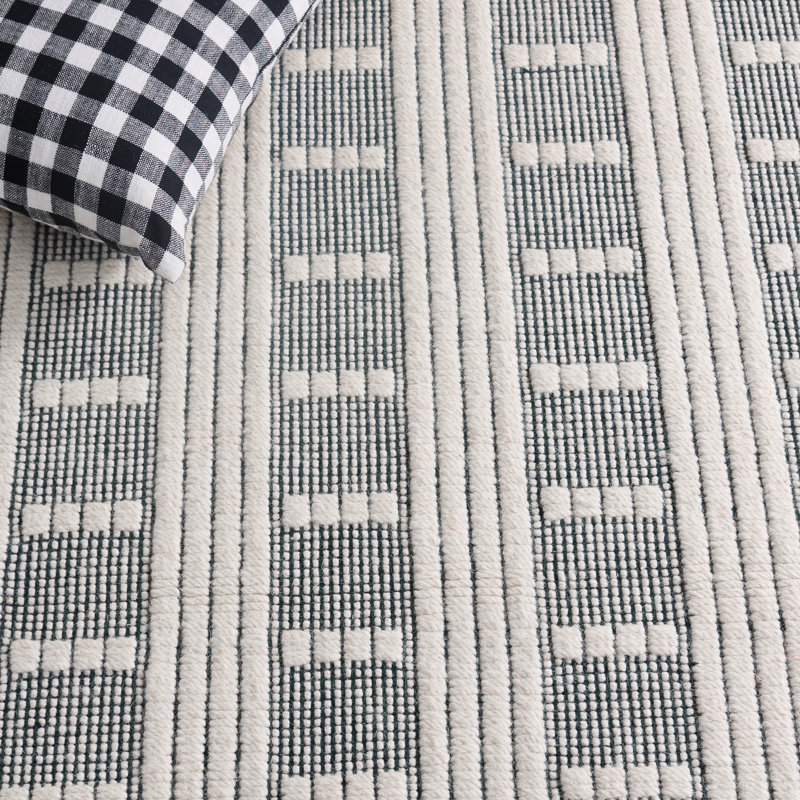 Tapis géométrique en laine / coton à tissage plat 951 Vermont, Rectangle 9 pi x 12 pi