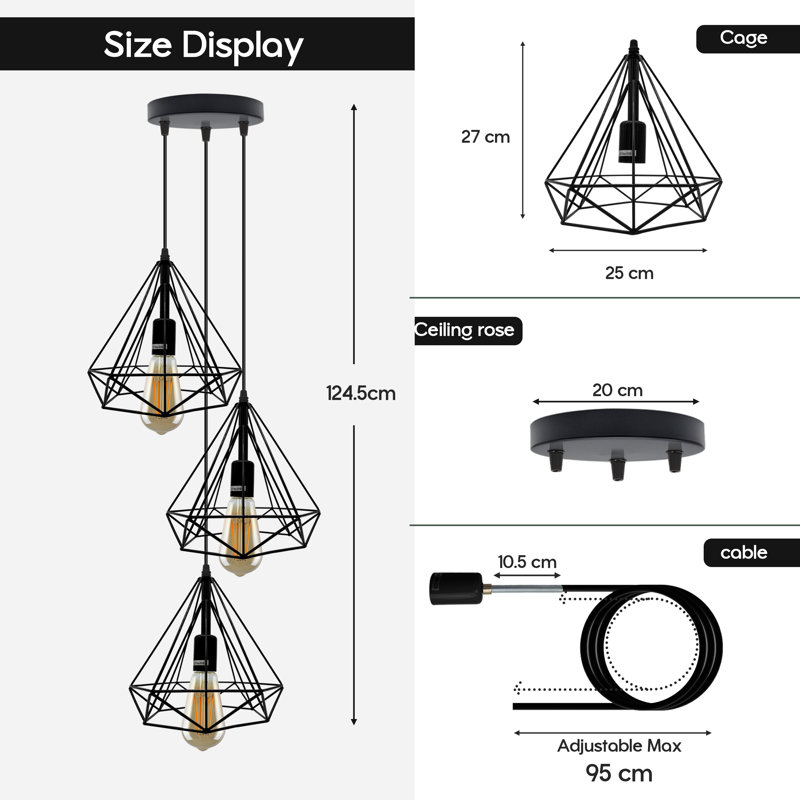 Boyster 3 - Light Black Cluster Pendant, Yes