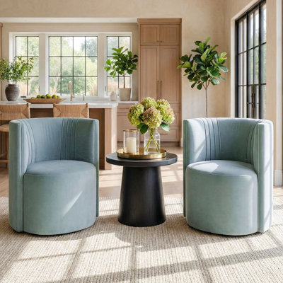 Sprayberry Satin and Velvet Barrel Accent Chairs