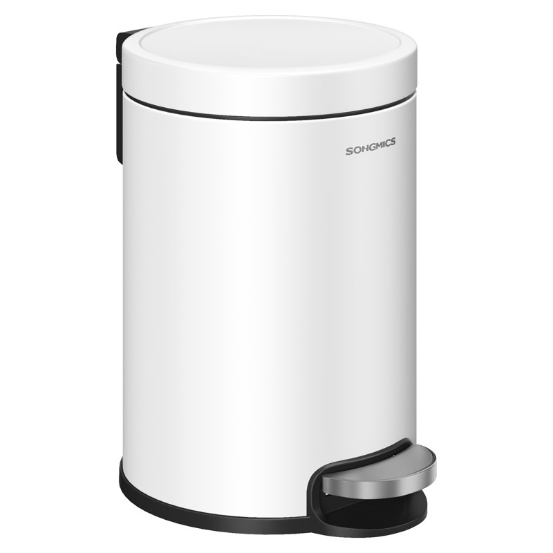 17.3x22.4x25.4cm Plastic Touch Top Waste Bin - 3L, White