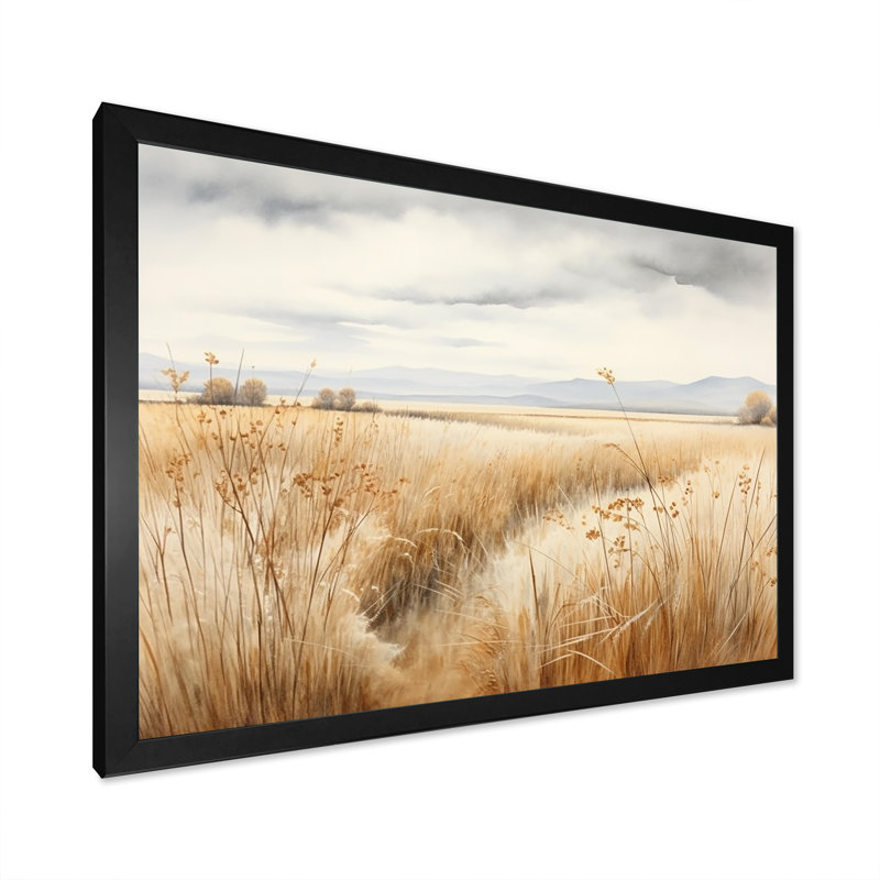 Prairie Peacefulness Meadows V, Cadre simple noir, H 30 po x l 40 po x P 1,5 po