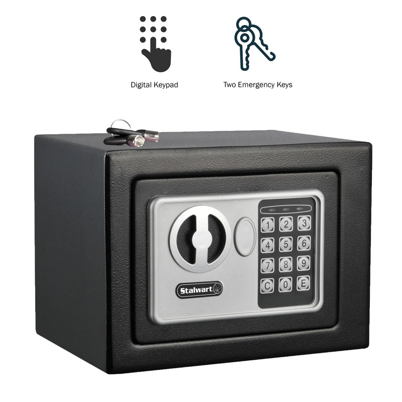 Compact Black Steel Digital Security Safe Box with Electronic Keypad
