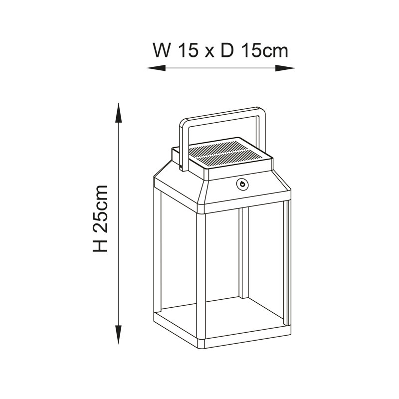 Harnaik Integrated LED Outdoor Table Lamp, 25" H x 15" W x 15" D