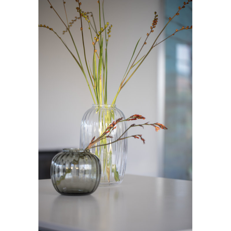 Primula Handmade Glass Table Vase, Clear, 10" H x 6.1" W x 6.1" D