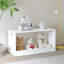 Boîte de rangement ouverte pour enfants, bac de rangement en bois blanc pour jouets en peluche, livres, chambre de bébé ou salle de jeux