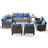 Ingvald 9 Person Outdoor Courtyard Wicker Family Conversation Set Group With Swivel Chairs And Storage-1865858002