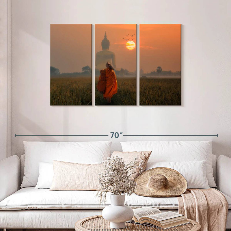 Adella Monk Behind Big Buddha, 28" H x 45" W