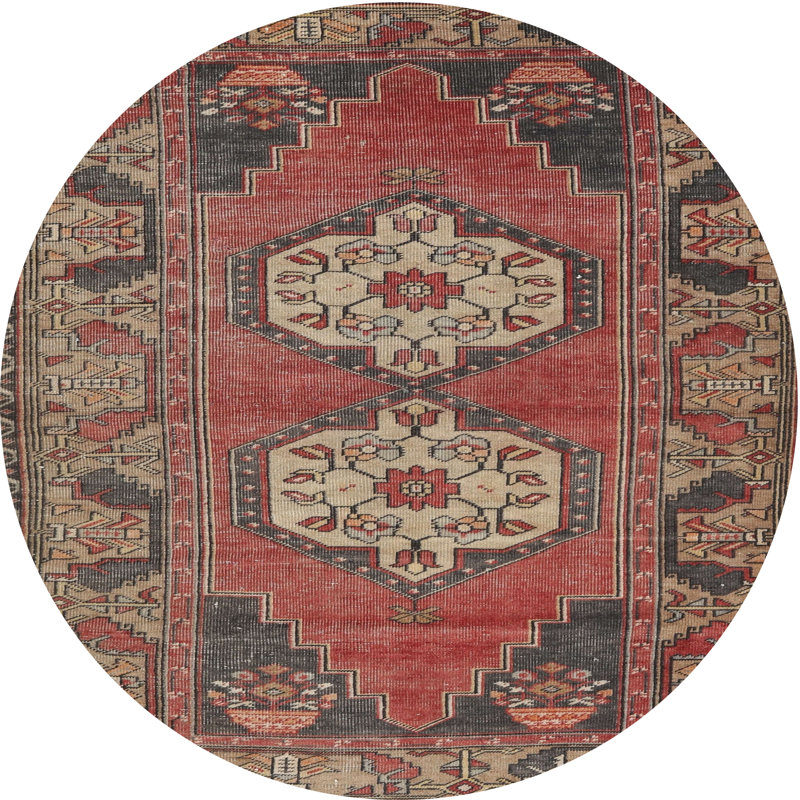 Tapis traditionnel 100% lavable à la machine 2459, Rond 6 pi