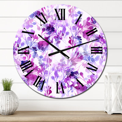 Branches Limbs Lilac - Patterned wall clock