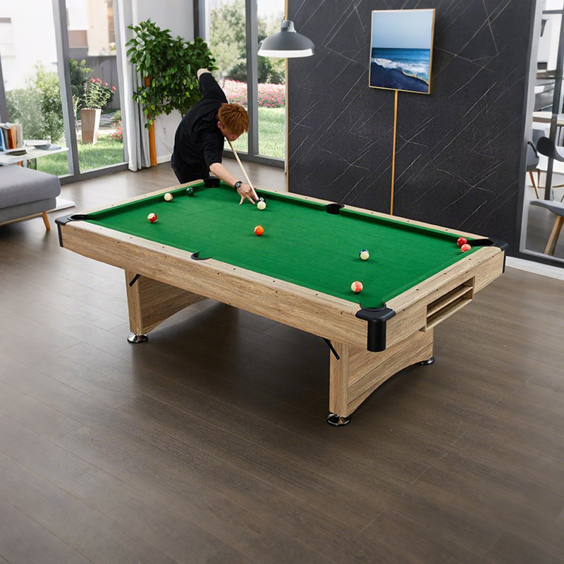 Folding Pool Table without Assembly, 31.50"H x 53.94"W x 96.06"D
