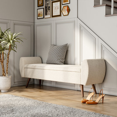 Agee Teddy Velvet Upholstered Storage Bench