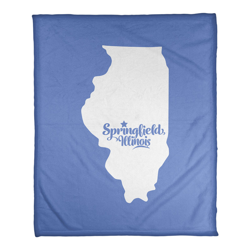 Couverture de polaire springfield illinois, 50 po x 60 po, Bleu