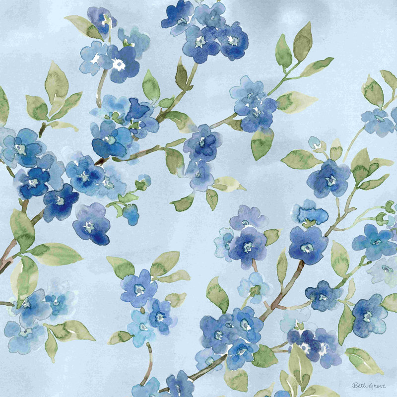 Indigo Petals VI - Imprimé, H 12 po x l 12 po, Non, Toile tendue