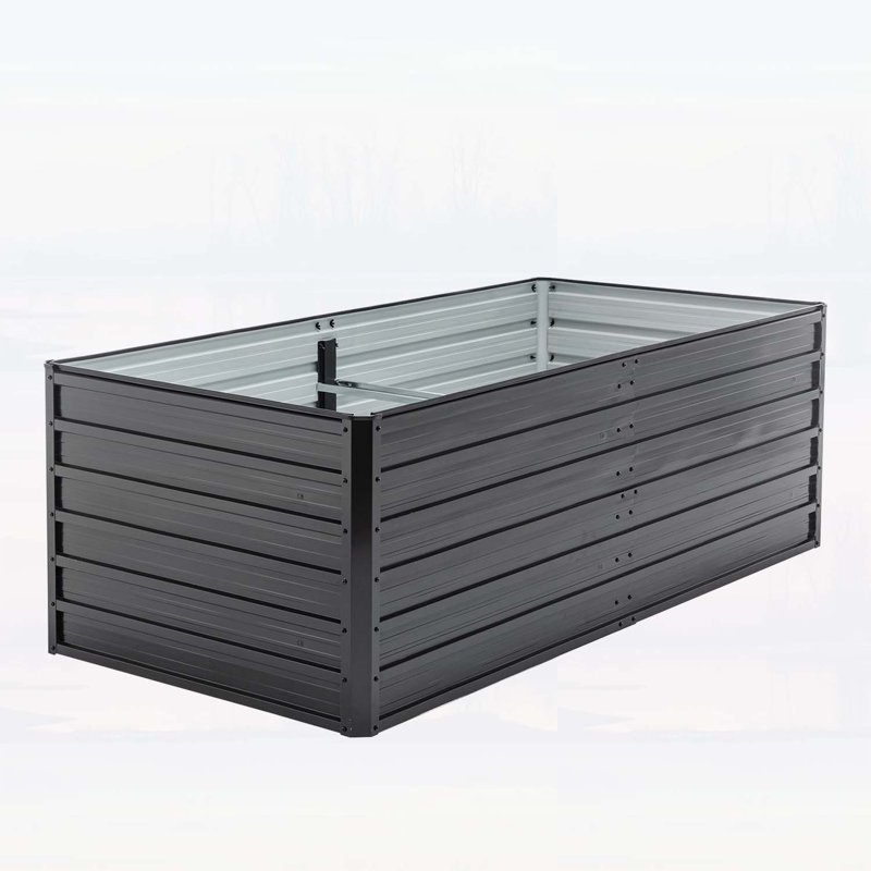 Raised Garden Bed Kit, Ergonomic Height No Bending Metal Planter Box, Open-Ended Base for Drainage – Easy Assembly, Black