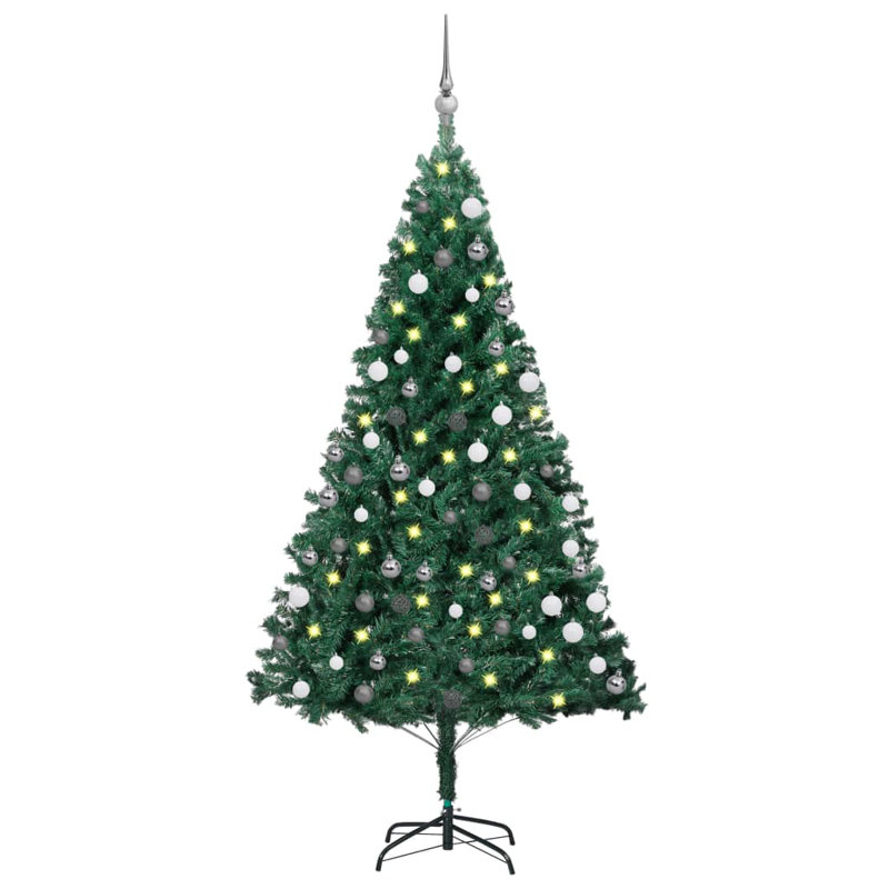 Artificial Christmas Tree with LEDs&Ball Set, 4.92ft H