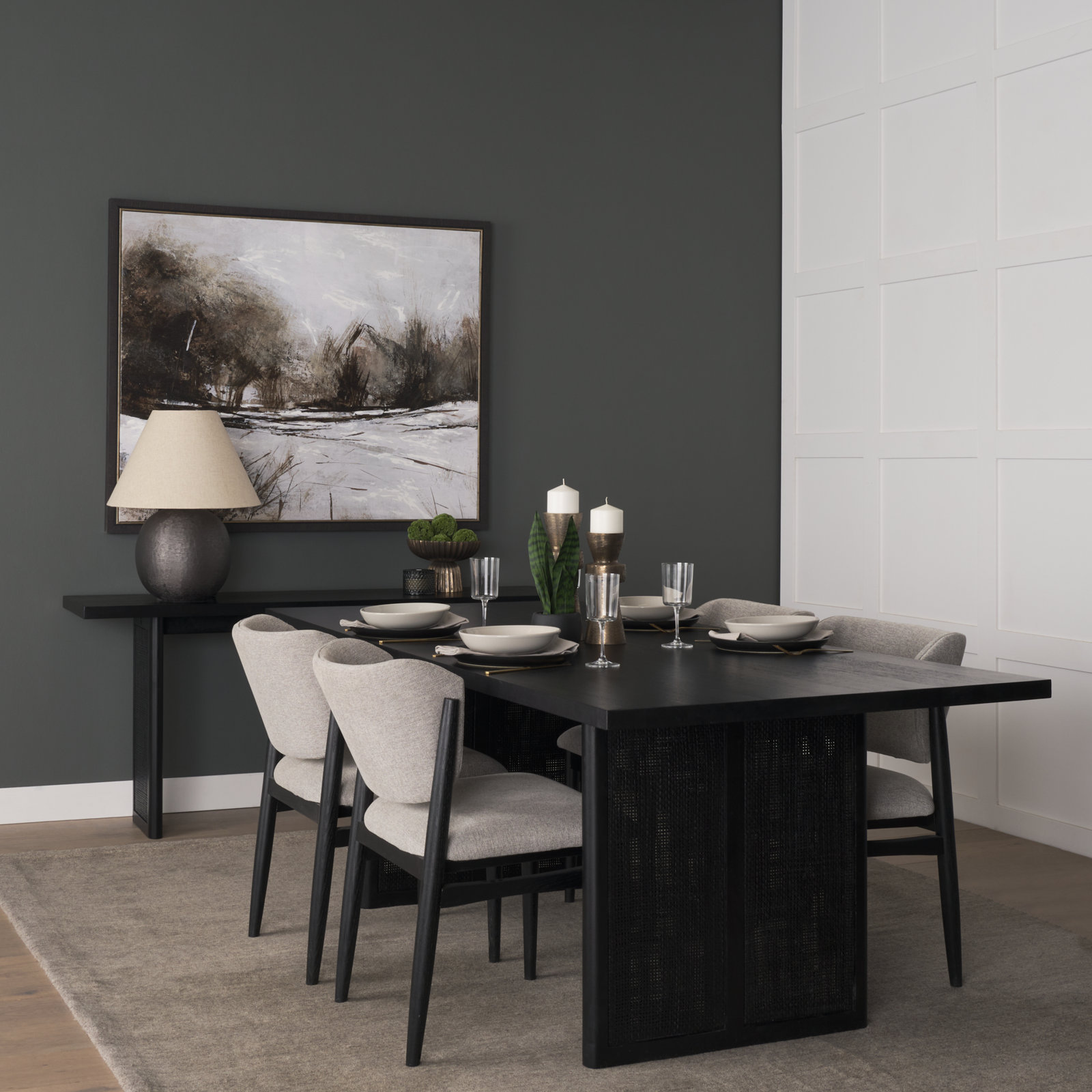 Cinna 65" Mango Console Table, Black