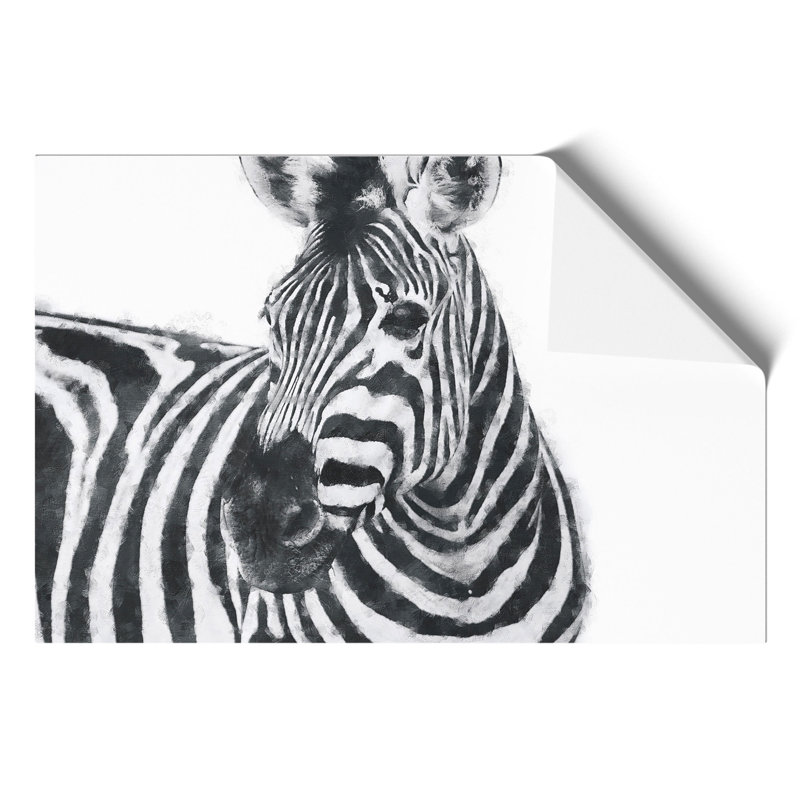 Zebra Painting - Frameless Print, 42cm H x 59cm W x 0.1cm D